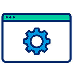 Icon - Browser window with gear